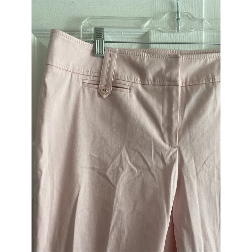 Tribal Stretch Capri Pants Womens Size 14 Pink Cropped Button Hem Cotton Coastal - Picture 4 of 9